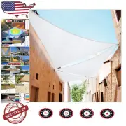 Breathable White Triangle Sun Shade Sail - Custom Size with D-Ring Installation
