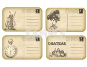 Junk Journal Supplies 4 Vintage Postcards Collage Scrapbooks Card Making Toppers