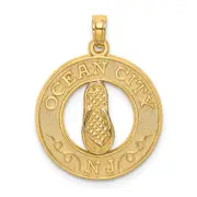 14k Yellow Gold OCEAN CITY NJ w/ Flip Flops Charm