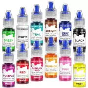 Cherrysea 12 Colors Food Coloring Set - Vibrant Liquid Food Colors Frosting Dye