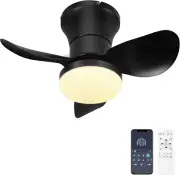 21" Ceiling Fan with LED Light, Remote & App Control, Dimmable & 3-Color Temp