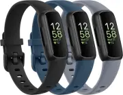PACK 3 Silicone Bands for Fitbit Inspire 3 Replacement Wristbands for Women M...