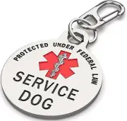 SERVICE DOG or ESA metal tag for collar double sided non custom