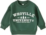 [Eadrioss] Toddler Baby Girl Boy Christmas Outfit Crew Neck Sweatshirt Shirts Pullover Tops Xmas Shirts Winter Clothes