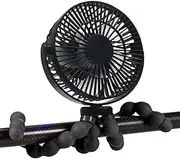 Battery Stroller Fan, Clip On Fan for Stroller, 1800mAh Labor Rechargeable Cooling Fan, 5 Speed Adjustable Seat Cradle Coolers