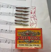 6 RARE #1816M HINKS & WELLS-YORK PEN POINTED FLEXIBLE DIP PEN NIBS+DRAW+JOURNALS
