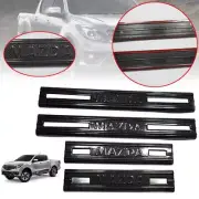 Fit Mazda BT-50 BT50 Pro 2012-15 4 Doors Sills Scuff Plate Black Carbon