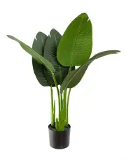 [Fusion Botanicals] Potted Faux Traveller Plam with 6 Leaves Artificial Plant 80cm in Green