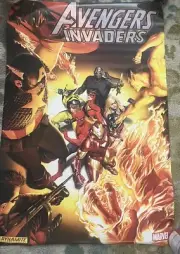 24" X 36" 2008 Avengers Invaders Marvel Dynamite Comic Book Promo Poster New