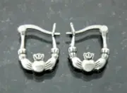 Classical Small Double Sided Stainless Steel Claddagh Hoop Earrings