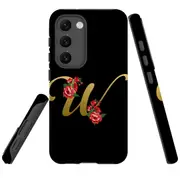 For Samsung Galaxy S23+ Plus Case Shielding Cover, Embellished Letter W