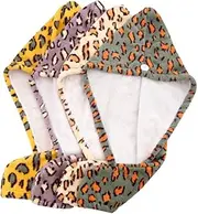 FOMIYES 4pcs Leopard Print Microfiber Hair Drying Cap Quick Drying Towels Wrap for Women Super Absorbent Shower Caps for Daily Use Travel and Bathing
