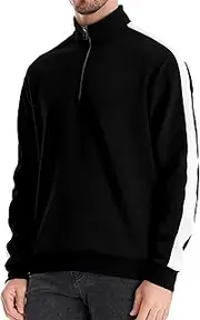 [FEOYA] Sweatshirt for Men Casual Thermal Outwear Sweatshirt Half Zip Front Jumper Warm Pullover Top Long Sleeve Colour Block Soft Sweatshirts