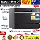 Devanti Benchtop Dishwasher 6 Place Setting 7 Program Bench Top Dish Wash Black