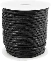 Inspirelle 3mm Black Jewelry Making Beading Crafting Macramé Waxed Cotton Cord Rope, 15M Spool