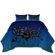 Night USA Map Coverlet