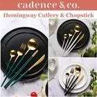 Cadence & Co. Hemingway 30 pcs Stainless Steel Cutlery and Chopstick Set Matte