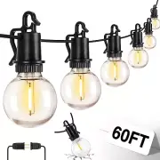 ZJOJO 60FT Outdoor String Lights G40 Globe Outdoor Lights with 30 Shatterproo...