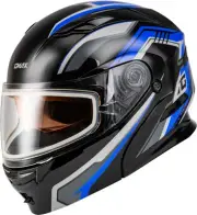 G-Max MD-01S Transistor Helmet with Dual Lens (2XL, Blue/Black)