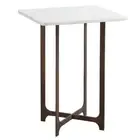 Marble Side Table with Stone 21 inch Height Made of Marble and Iron - Set of 1