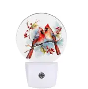 Red Cardinal Bird Night LightChristmas Plug-in Night Lights with Dusk-to-Dawn...