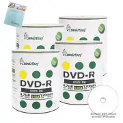 400 Smartbuy DVD-R 16X 4.7GB White Top Blank Media Disc + FREE Micro Fiber Cloth