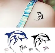Oottati Small Cute Temporary Tattoo Dolphin Arm (Set of 2)