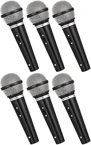 6pcs Realistic Fake Microphone Props for Lightweight Simulated Microphone Model for Party Favors Stage Performances and Pretend Play Activities