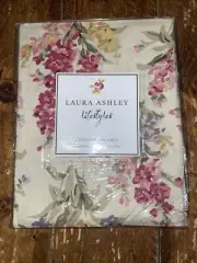 LAURA ASHLEY Lifestyles Florette 87"L x 16"W Floral Cotton Window VALANCE