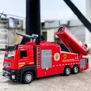 1:32 Scale Water Spray Fog Fire Truck Model Toy Car Sound Light Pull Back Doors