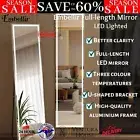LED Lighted Floor Mirror Makeup Dressing Full Length Hallway Bedroom Wall Mirror