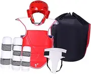 Aymzbd Karate Sparring Gear Set Arm and Leg Protectors with Adjustable Features for Taekwondo and Kickboxing
