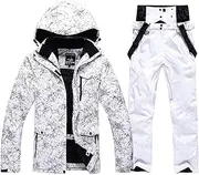 [RIUIYELE] Fashion Women's High Waterproof Windproof Snowboard Colorful Printed Ski Jacket and Pants