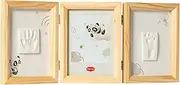 Tiny Love Double Photo Frame Plaster Cast Baby Hand and Foot Clay Set Keepsake Hand/Footprint Newborn Dermatologically Tested Gift Newborn All in One Set Tiny Creations Wood