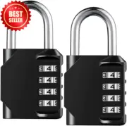 2 Pack Waterproof 4-Digit Resettable Combination Lock Heavy Duty Padlock