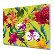 Glass Worktop protector Secret Garden Pansies Floral Colourful Flowers Pansy