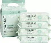 Honest Organic Cotton Dry Wipes, 48 Wipes - Pack of 4, Eco-Friendly