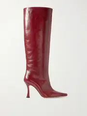 STAUD - Cami Leather Knee Boots - Red - IT39