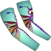 [FSCEV] Cute Dragonfly Pattern Sun Protection Arm Sleeves Outdoor Essentials Cooling Compression Golf Hiking Cycling