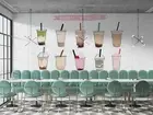 3D Bubble Tea Shop Background Wallpaper Wall Murals Removable Wallpaper 9