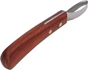 Hoof Knife,Stainless Steel Blade Curved Farrier Horse Hoof Trimmer with Non Slip Rubber Wood Handle,Multipurpose Hoof Loop Trimming Knife,for Horses,Donkeys,Cattle