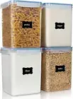 Large Food Storage Containers 5.2L / 175Oz, 4 Pieces BPA Free Plastic Airtight C
