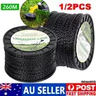 1/2X Black Trimmer Line Spiral Twist String 2.7MM x 264M Whipper Snipper Cord AU