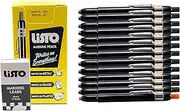 Listo 1620 and 162 Marking Pencils Kit, Color: Black, 12 Pencils, 72 Refill Leads - Grease Pencils/China Marking Pencils/Wax Pencils. 1 x Orange Pencil Included. (12-Pencils, 72-Refills, Black)
