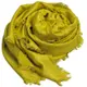 FENDI FF LOGO品牌圖騰義大利製真絲混羊毛大正方圍巾/披肩(芥末黃色)