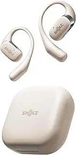 [SHOKZ] OpenFit for 2023 Open-Ear True Wireless Bluetooth Headphones with Microphone, Earbuds with Earhooks, Sweat Resistant, Fast Charging, 28HRS Playtime, Beige