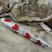 JIMMY CRYSTAL Swarovski Crystal Red Heart Pen