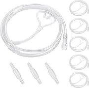 5 Pack Cannula Nasal 4 FT Super Soft Nasal Cannula Tubing for Oxygen Nose Tubing - High Flow, Kink Resistant, Highly Visible, Lightweight Tubing with 3 Pack Oxygen Tubing Connector
