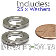 M10 / 10mm - Qty 25 - DIN 127B Split Lock Washer Stainless Steel 18-8 / A2-70