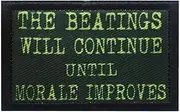 [Veworn] The Beatings Will Continue Until Improves Printed Patch 2x3.1 Inches Hook & Loop Funny Stickers Applique for Hats Shirts Jackets Backpacks (The Beatings Will Continue)